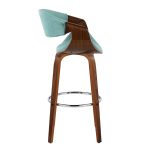 Curvini 30 Mid-Century Modern Teal Swivel Barstool (Set of 2)