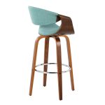 Curvini 30 Mid-Century Modern Teal Swivel Barstool (Set of 2)
