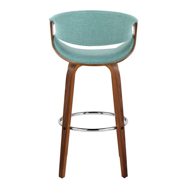 Curvini 30 Mid Century Modern Teal Swivel Barstool Set of 2 6