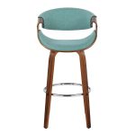 Curvini 30 Mid-Century Modern Teal Swivel Barstool (Set of 2)