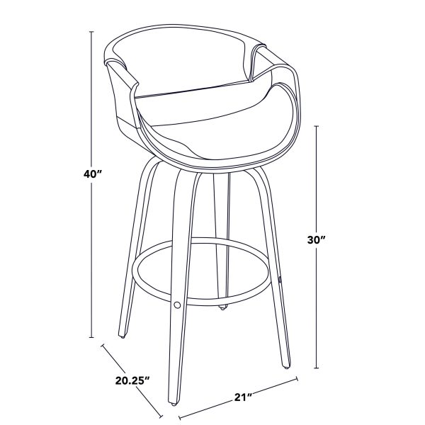 Curvini 30 Mid Century Modern Teal Swivel Barstool Set of 2 8