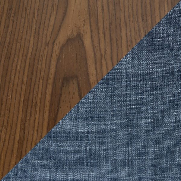 Curvini Mid Century Modern Walnut and Blue Barstool Set of 2 11