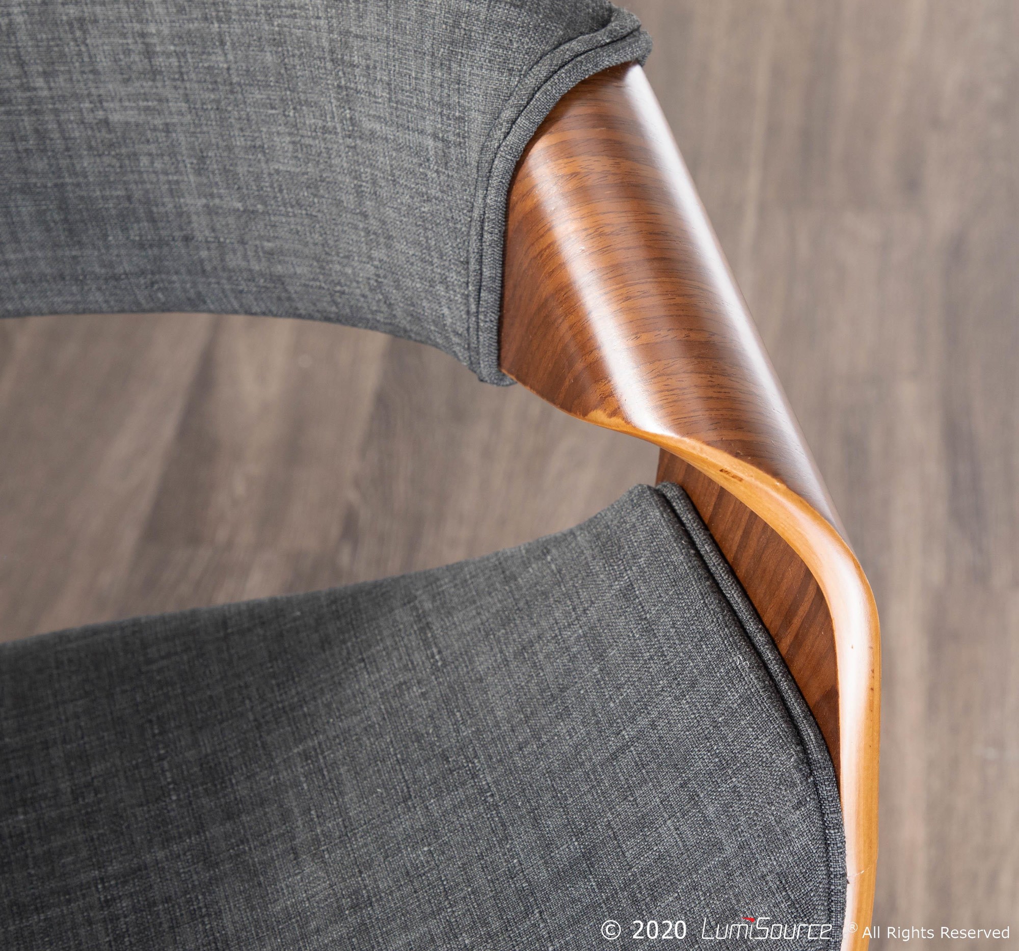 Curvini Mid-Century Modern Walnut and Charcoal Barstool 30-Inch (Set of 2) 1 Curvini Mid-Century Modern Walnut and Charcoal Barstool 30-Inch (Set of 2)