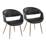 Curvo Black Faux Leather Antique Copper Contemporary Chairs (Set of 2) 11 Curvo Black Faux Leather Antique Copper Contemporary Chairs (Set of 2)