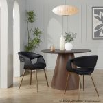 Curvo Black Faux Leather Antique Copper Contemporary Chairs (Set of 2) 10 Curvo Black Faux Leather Antique Copper Contemporary Chairs (Set of 2)