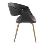 Curvo Black Faux Leather Antique Copper Contemporary Chairs (Set of 2) 13 Curvo Black Faux Leather Antique Copper Contemporary Chairs (Set of 2)