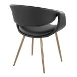 Curvo Black Faux Leather Antique Copper Contemporary Chairs (Set of 2) 14 Curvo Black Faux Leather Antique Copper Contemporary Chairs (Set of 2)