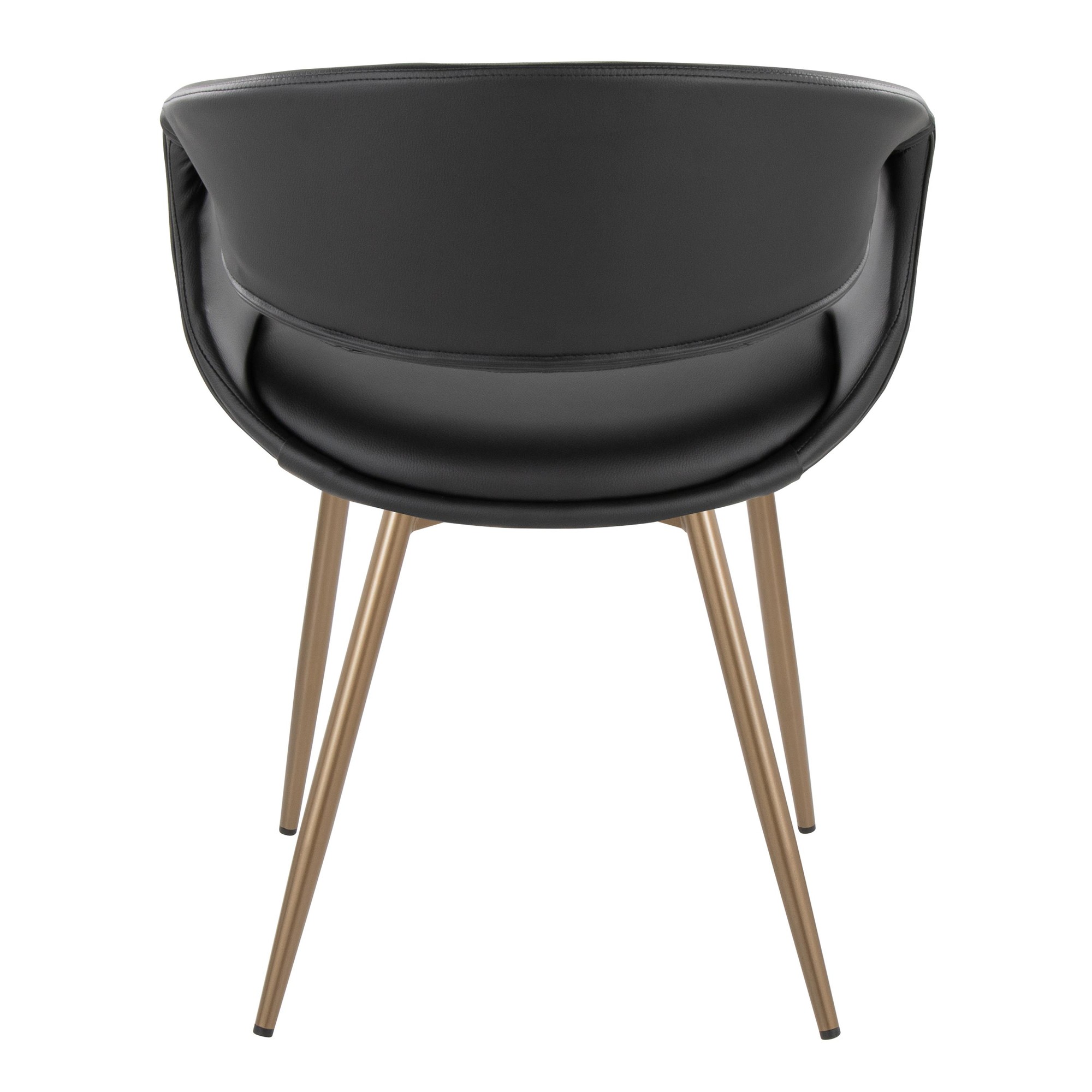 Curvo Black Faux Leather Antique Copper Contemporary Chairs (Set of 2) 6 Curvo Black Faux Leather Antique Copper Contemporary Chairs (Set of 2) - Image 6
