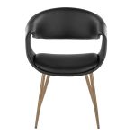 Curvo Black Faux Leather Antique Copper Contemporary Chairs (Set of 2) 16 Curvo Black Faux Leather Antique Copper Contemporary Chairs (Set of 2)
