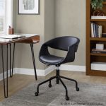 Curvo Black Faux Leather Contemporary Adjustable Task Chair