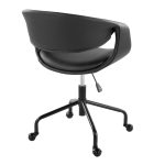 Curvo Black Faux Leather Contemporary Adjustable Task Chair