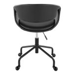 Curvo Black Faux Leather Contemporary Adjustable Task Chair