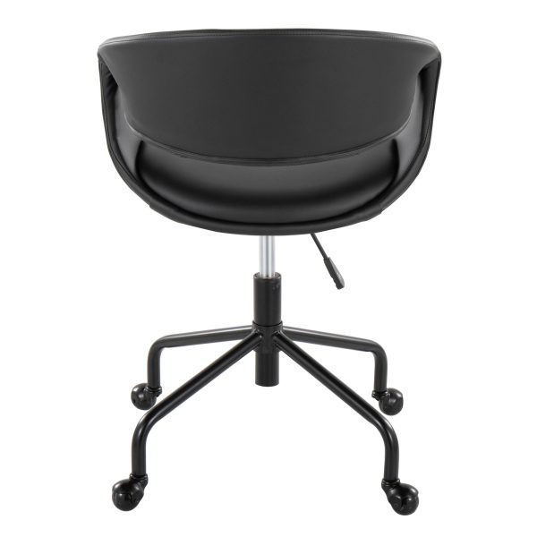 Curvo Black Faux Leather Contemporary Adjustable Task Chair 4