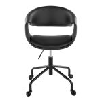 Curvo Black Faux Leather Contemporary Adjustable Task Chair