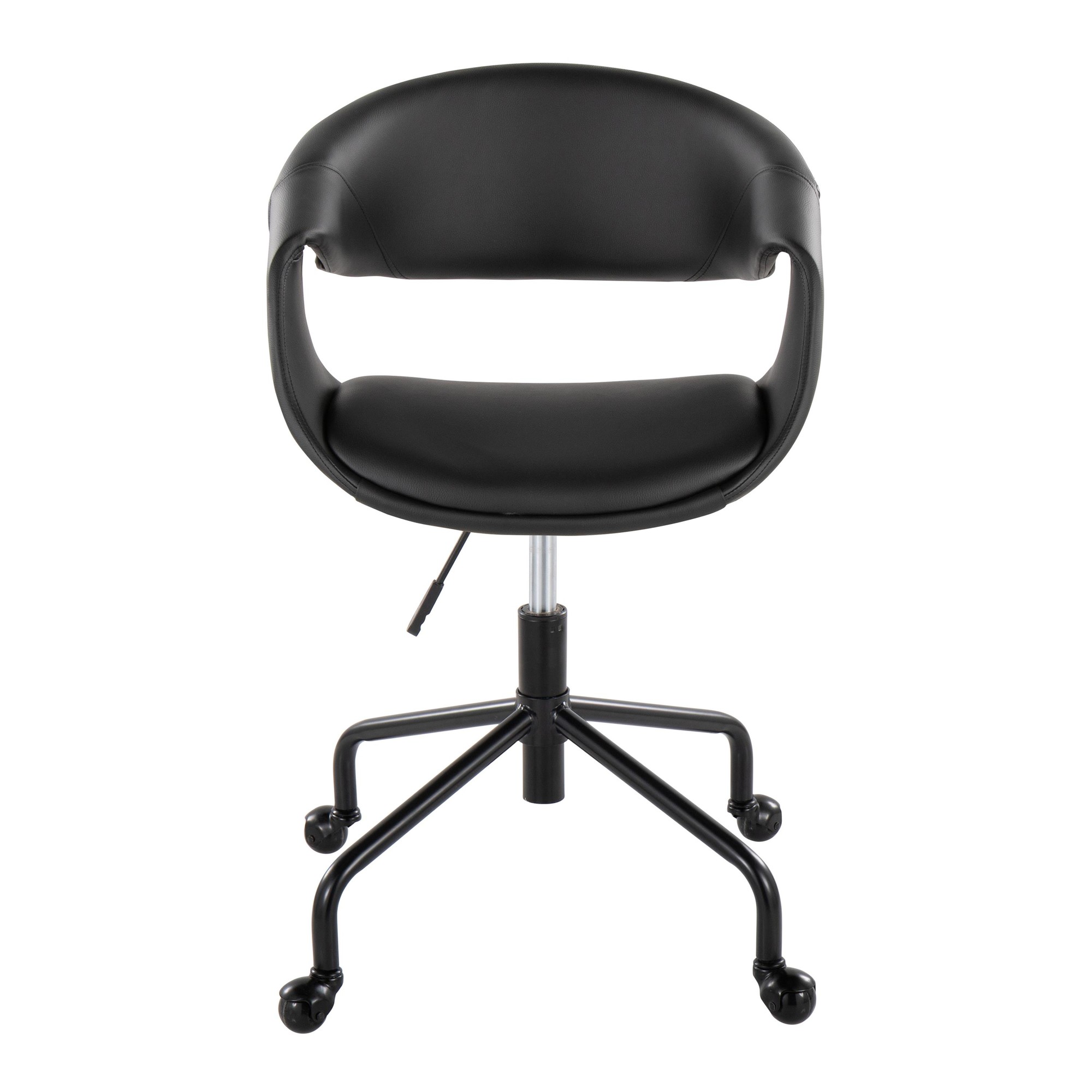 Curvo Black Faux Leather Contemporary Adjustable Task Chair 6 Curvo Black Faux Leather Contemporary Adjustable Task Chair - Image 6