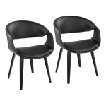 Curvo Black Faux Leather Contemporary Chair Set (Set of 2) 11 Curvo Black Faux Leather Contemporary Chair Set (Set of 2)