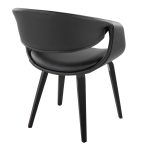 Curvo Black Faux Leather Contemporary Chair Set (Set of 2) 14 Curvo Black Faux Leather Contemporary Chair Set (Set of 2)