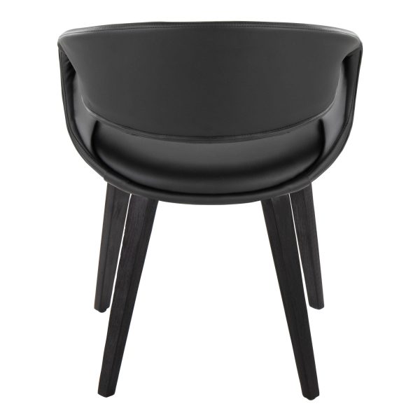 Curvo Black Faux Leather Contemporary Chair Set Set of 2 5