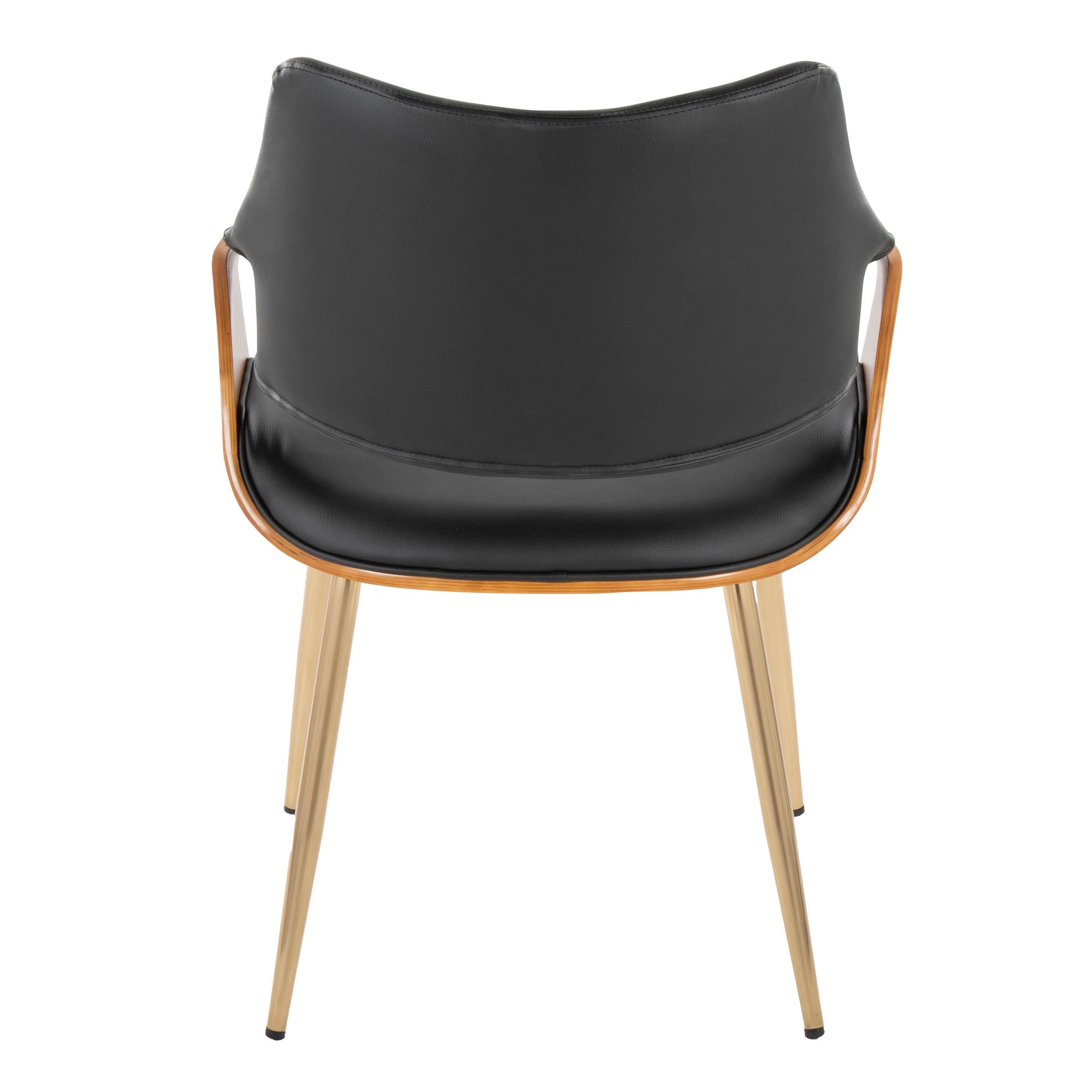 Curvo Black Faux Leather Contemporary High Back Chairs (Set of 2) 6 Curvo Black Faux Leather Contemporary High Back Chairs (Set of 2) - Image 6