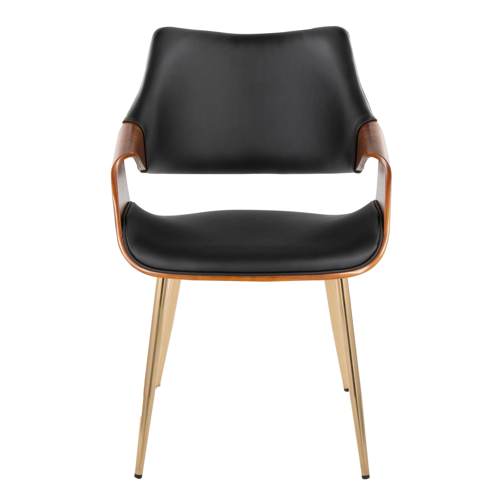 Curvo Black Faux Leather Contemporary High Back Chairs (Set of 2) 7 Curvo Black Faux Leather Contemporary High Back Chairs (Set of 2) - Image 7