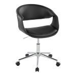 Curvo Black Faux Leather Contemporary Task Chair