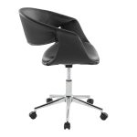Curvo Black Faux Leather Contemporary Task Chair