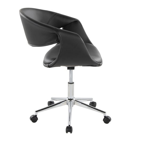 Curvo Black Faux Leather Contemporary Task Chair 2