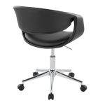 Curvo Black Faux Leather Contemporary Task Chair