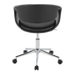 Curvo Black Faux Leather Contemporary Task Chair