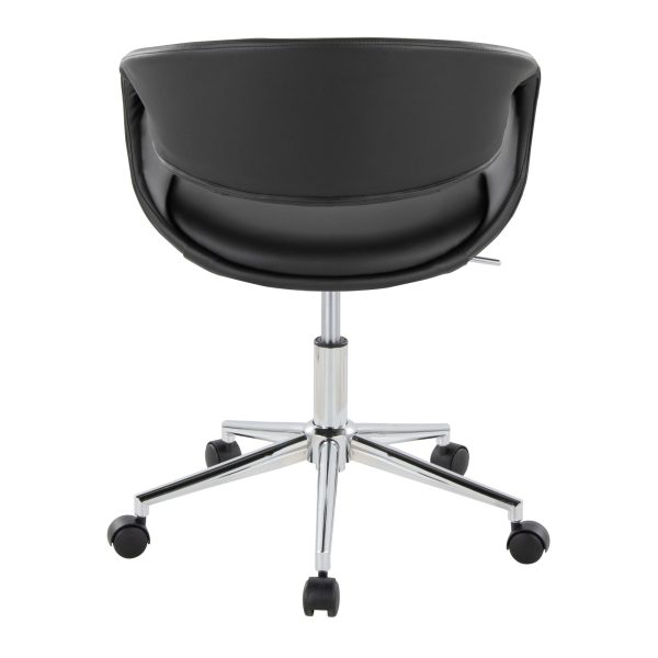 Curvo Black Faux Leather Contemporary Task Chair 4