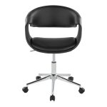Curvo Black Faux Leather Contemporary Task Chair