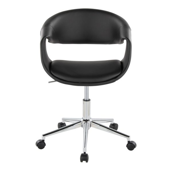 Curvo Black Faux Leather Contemporary Task Chair 5