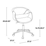 Curvo Black Faux Leather Contemporary Task Chair