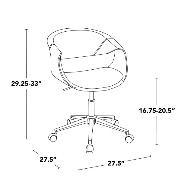Curvo Black Faux Leather Contemporary Task Chair 6