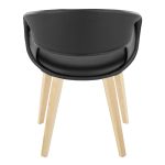 Curvo Black Faux Leather Contemporary Upholstered Chair Natural Wood (Set of 2) 15 Curvo Black Faux Leather Contemporary Upholstered Chair Natural Wood (Set of 2)