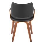 Curvo Black Faux Leather Walnut Contemporary High-Back Chairs (Set of 2) 16 Curvo Black Faux Leather Walnut Contemporary High-Back Chairs (Set of 2)
