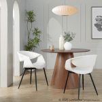Curvo Black Metal White Faux Leather Contemporary Chair (Set of 2) 10 Curvo Black Metal White Faux Leather Contemporary Chair (Set of 2)