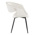 Curvo Black Metal White Faux Leather Contemporary Chair (Set of 2) 13 Curvo Black Metal White Faux Leather Contemporary Chair (Set of 2)