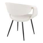 Curvo Black Metal White Faux Leather Contemporary Chair (Set of 2) 14 Curvo Black Metal White Faux Leather Contemporary Chair (Set of 2)