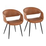Curvo Black Metal and Camel Faux Leather Contemporary Chairs (Set of 2) 11 Curvo Black Metal and Camel Faux Leather Contemporary Chairs (Set of 2)
