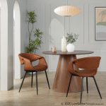 Curvo Black Metal and Camel Faux Leather Contemporary Chairs (Set of 2) 10 Curvo Black Metal and Camel Faux Leather Contemporary Chairs (Set of 2)