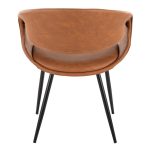 Curvo Black Metal and Camel Faux Leather Contemporary Chairs (Set of 2) 15 Curvo Black Metal and Camel Faux Leather Contemporary Chairs (Set of 2)