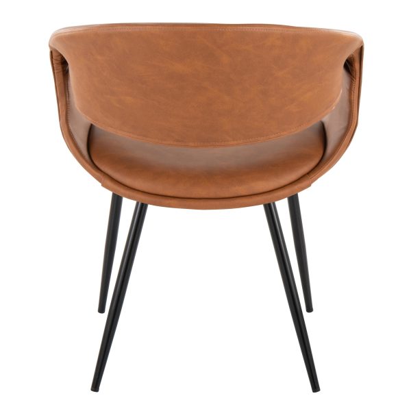 Curvo Black Metal and Camel Faux Leather Contemporary Chairs Set of 2 5
