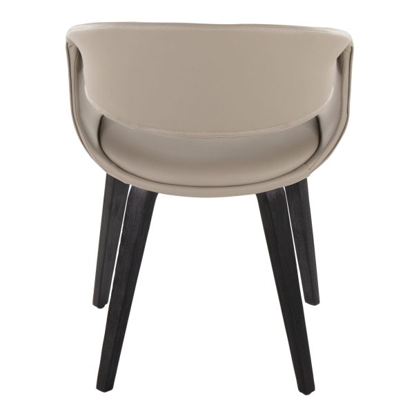 Curvo Black Wood Light Grey Contemporary Chair Set of 2 5