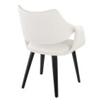 Curvo Black Wood White Faux Leather Contemporary Chair (Set of 2) 14 Curvo Black Wood White Faux Leather Contemporary Chair (Set of 2)