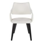 Curvo Black Wood White Faux Leather Contemporary Chair (Set of 2) 16 Curvo Black Wood White Faux Leather Contemporary Chair (Set of 2)