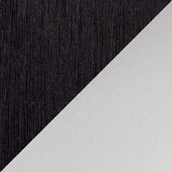 Curvo Black Wood White Faux Leather Contemporary Chair Set of 2 8