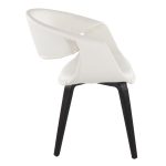 Curvo Black Wood White Faux Leather Contemporary Chairs (Set of 2) 13 Curvo Black Wood White Faux Leather Contemporary Chairs (Set of 2)