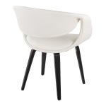 Curvo Black Wood White Faux Leather Contemporary Chairs (Set of 2) 14 Curvo Black Wood White Faux Leather Contemporary Chairs (Set of 2)