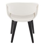 Curvo Black Wood White Faux Leather Contemporary Chairs (Set of 2) 15 Curvo Black Wood White Faux Leather Contemporary Chairs (Set of 2)